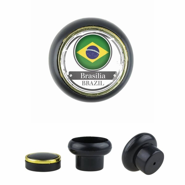 Designer Kunststoff Möbelknopf KSTSP016 KST00024S0 Schwarz Brasilien Motiv