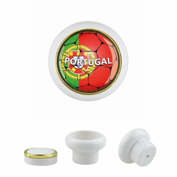 Designer Kunststoff Möbelknopf KSTSP014 KST03541W Weiss Sport Fußball Europa Verein Club Portugal Mo