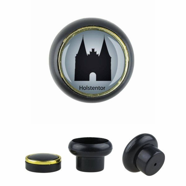 Designer Kunststoff Möbelknopf KSTSP016 KST00030S0 Schwarz Holstentor Sehenswürdigkeiten Deutschland