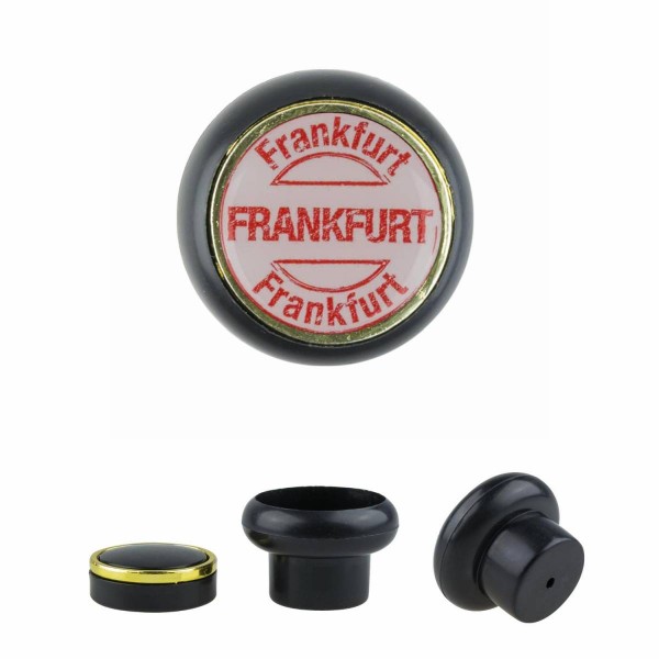 Designer Kunststoff Möbelknopf KSTSP016 KSTFD070S0 Schwarz Frankfurt Motiv