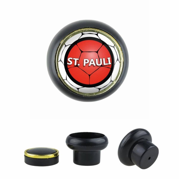 Designer Kunststoff Möbelknopf KSTSP014 KST03559S Schwarz Sport Fußball Bundesliga Verein St. Pauli