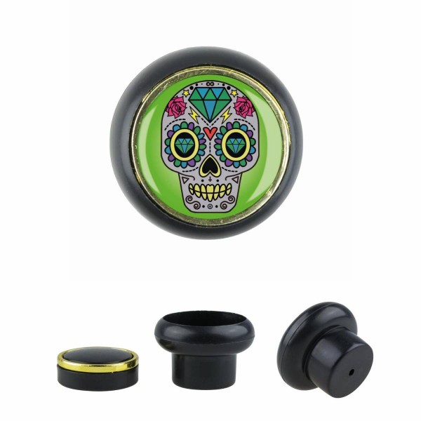 Designer Kunststoff Möbelknopf KSTSP015 KST03323S Schwarz Totenkopf Schädel Skull Gothic Motiv