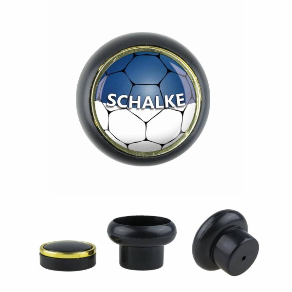 Designer Kunststoff Möbelknopf KSTSP014 KST03526S Schwarz Sport Fußball Bundesliga Verein Schalke Mo