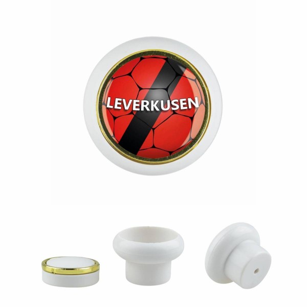 Designer Kunststoff Möbelknopf KSTSP014 KST04560W Weiss Sport Fußball Bundesliga Verein Leverkusen M